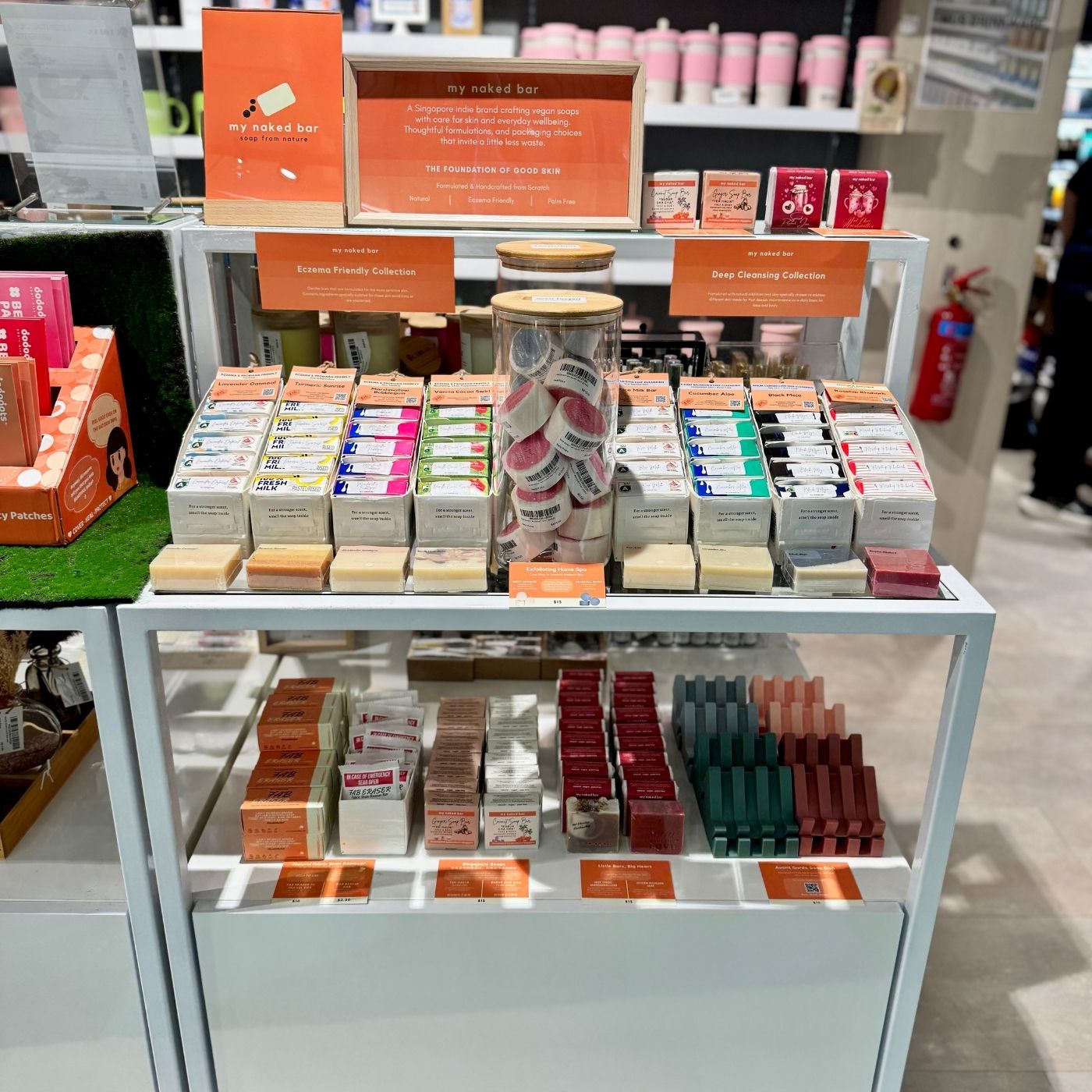 Display of My Naked Bar Handcrafted soap bars selling at NUS Coop at Central Forum