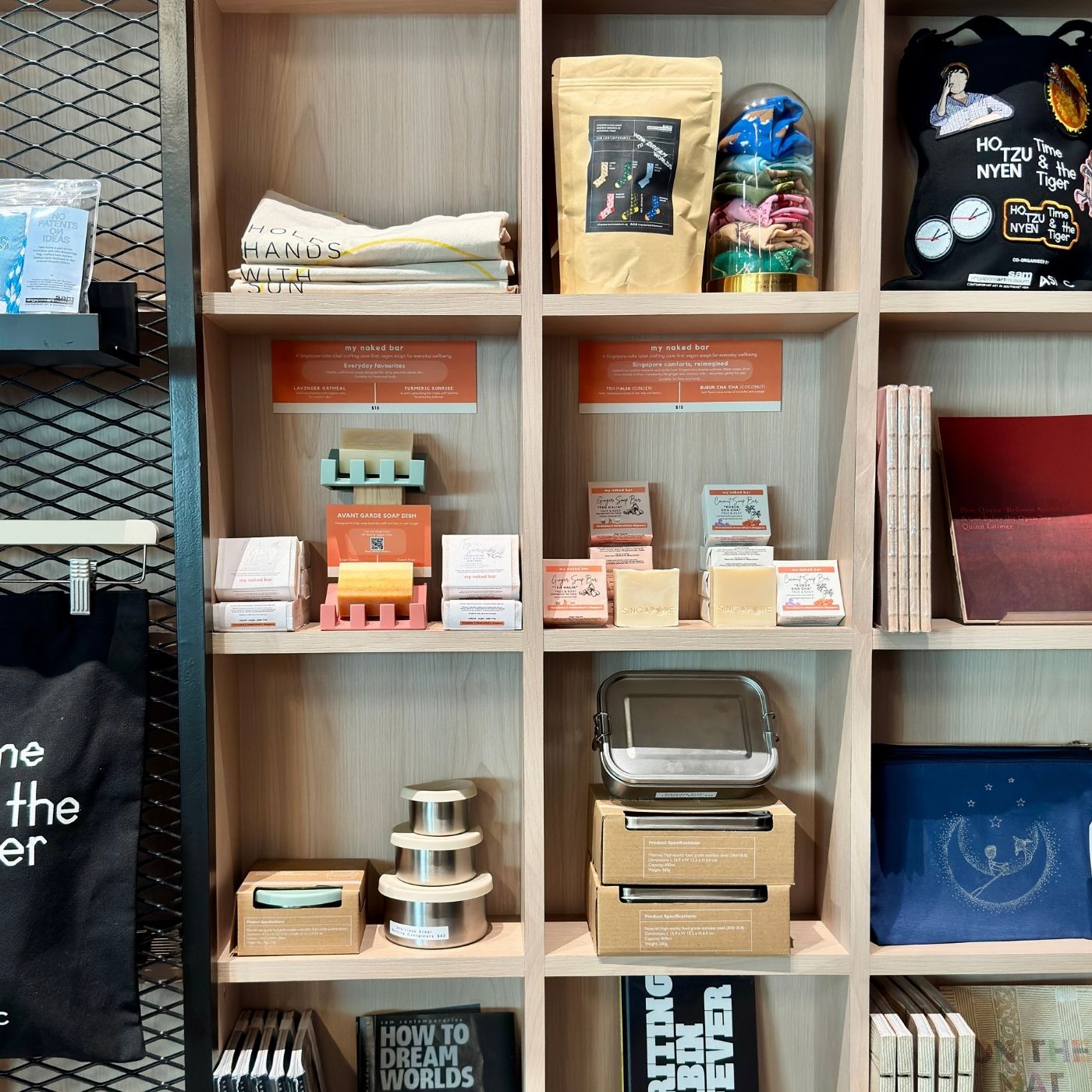 Display of My Naked Bar Handcrafted soaps at Singapore Art Museum Retail Store
