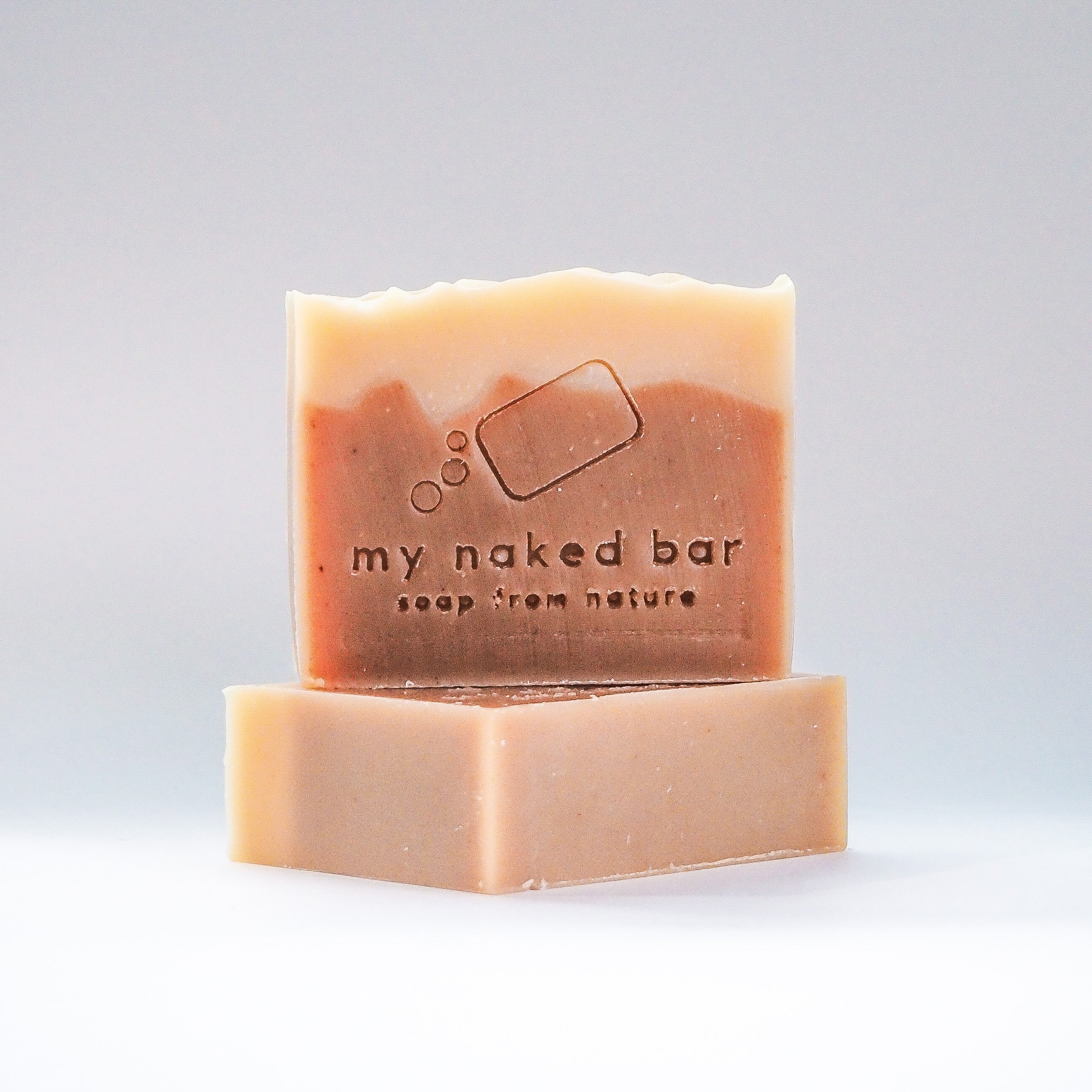 Front View of Stout Beer Soap Bar stacked on another bar lying down